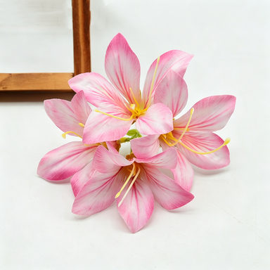 Artificial Redbud Silk Flowers, 3-Pack Clusters with 4 Blooms Each (5" Tall), DIY Wedding Bouquets, Gift Box Decor, Home Centerpieces