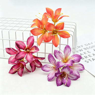 Artificial Redbud Silk Flowers, 3-Pack Clusters with 4 Blooms Each (5" Tall), DIY Wedding Bouquets, Gift Box Decor, Home Centerpieces
