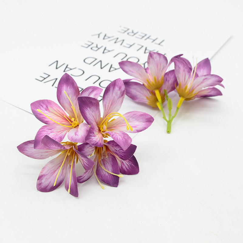 Artificial Redbud Silk Flowers, 3-Pack Clusters with 4 Blooms Each (5" Tall), DIY Wedding Bouquets, Gift Box Decor, Home Centerpieces