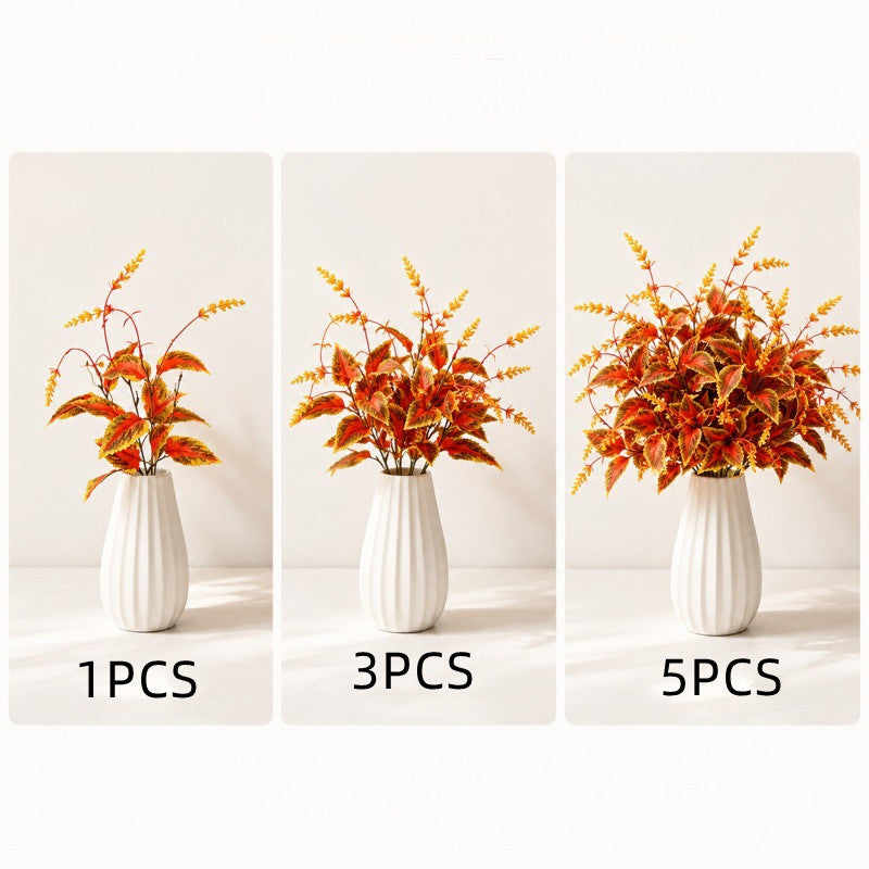 Artificial Purple Perilla Lavender Bush, 16" Tall, Modern Indoor Decor, Plastic Faux Flowers for Home, Wedding, Office