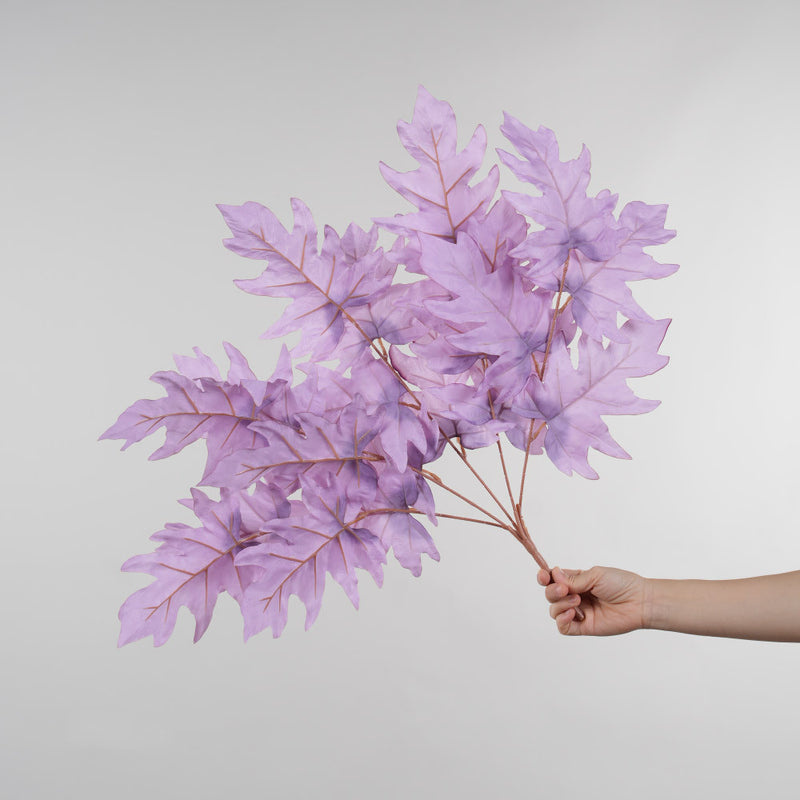 Artificial Oak Leaf Bush, 23" Long, Modern Style, Red Blue Purple, Wedding Home Decor, Indoor Use