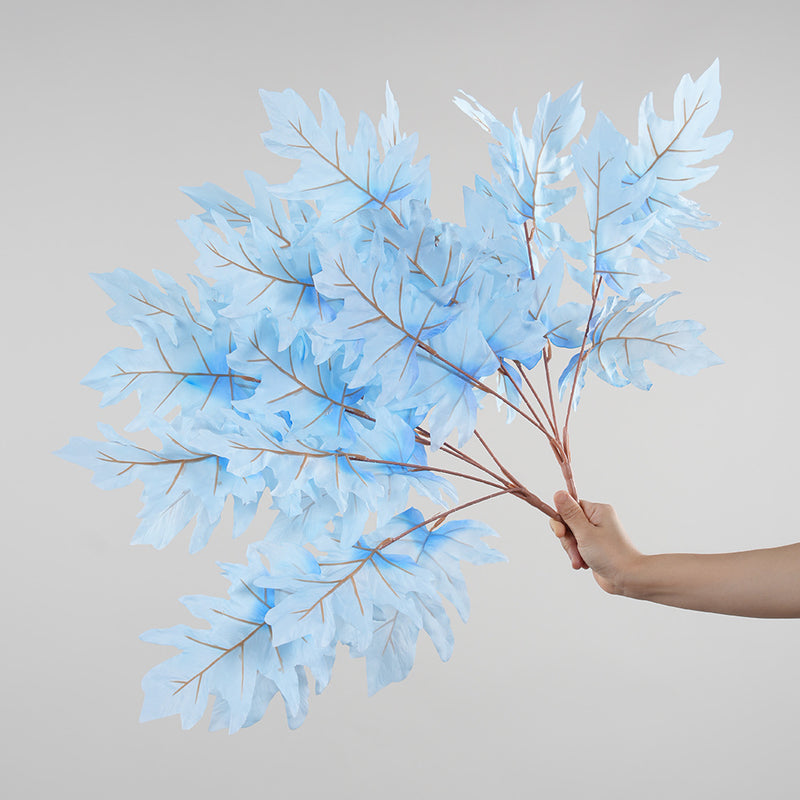 Artificial Oak Leaf Bush, 23" Long, Modern Style, Red Blue Purple, Wedding Home Decor, Indoor Use