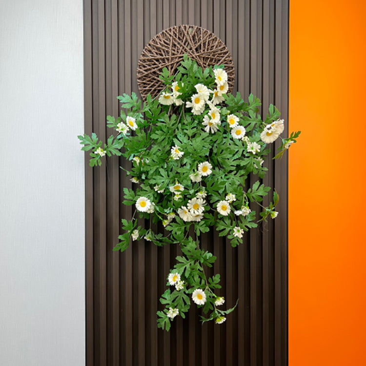 Artificial Daisy Vine Garland with Base, 31" Long, Farmhouse Style Indoor Hanging Plant, Perfect for Home Decor, Weddings, and Events
