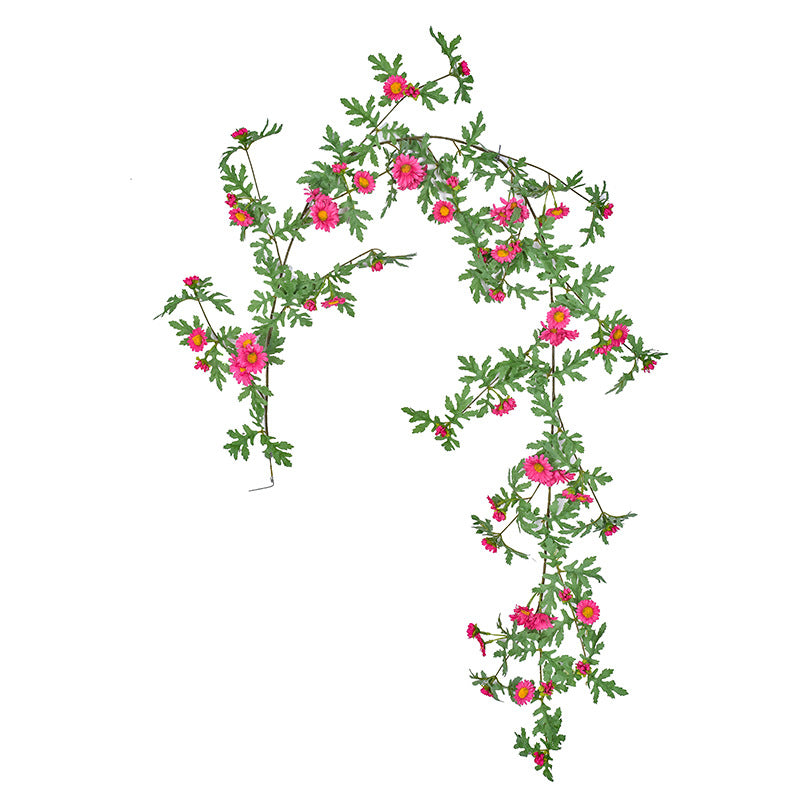 Artificial Daisy Vine Garland with Base, 31" Long, Farmhouse Style Indoor Hanging Plant, Perfect for Home Decor, Weddings, and Events