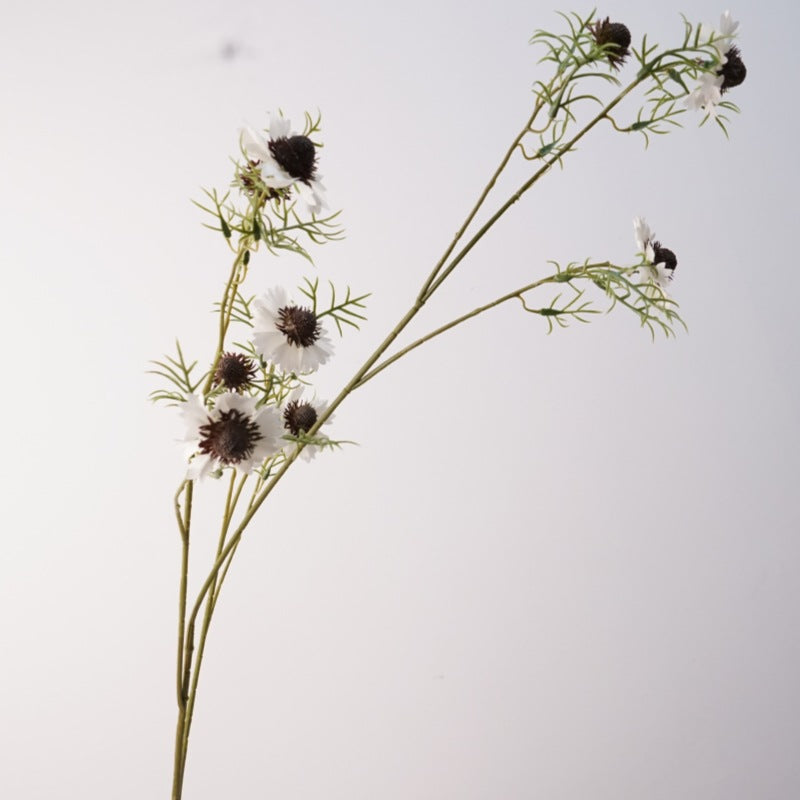 Artificial Cosmos Flower Bush, Rustic Farmhouse Style, 46" Tall, Silk Material, Wedding & Home Decor, Allergy Safe