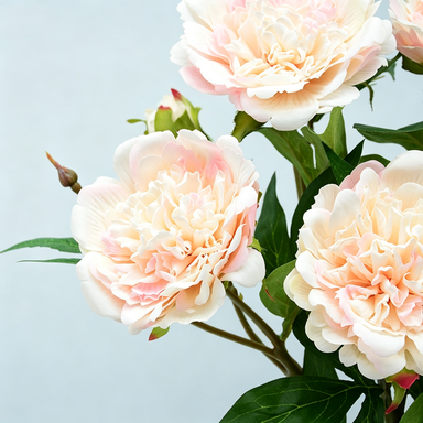 Artificial Peony Stem, Single Stem with 2 Blooms, 26" Height, Realistic Peony Flower for Home Decor, Wedding Arrangements, Table Centerpieces