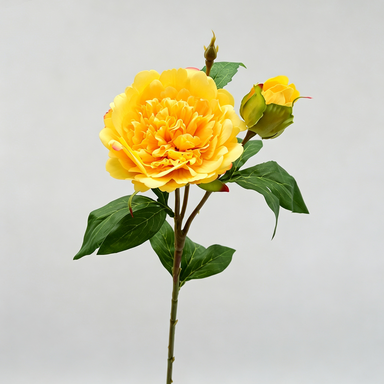 Artificial Peony Stem, Single Stem with 2 Blooms, 26" Height, Realistic Peony Flower for Home Decor, Wedding Arrangements, Table Centerpieces
