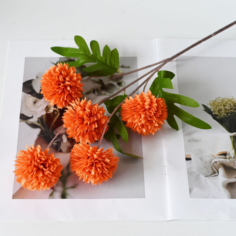 Artificial Chrysanthemum Bush, 20" Height, Silk Flowers for Wedding Decor, Home Decor, DIY Events, Allergy & Pet Safe