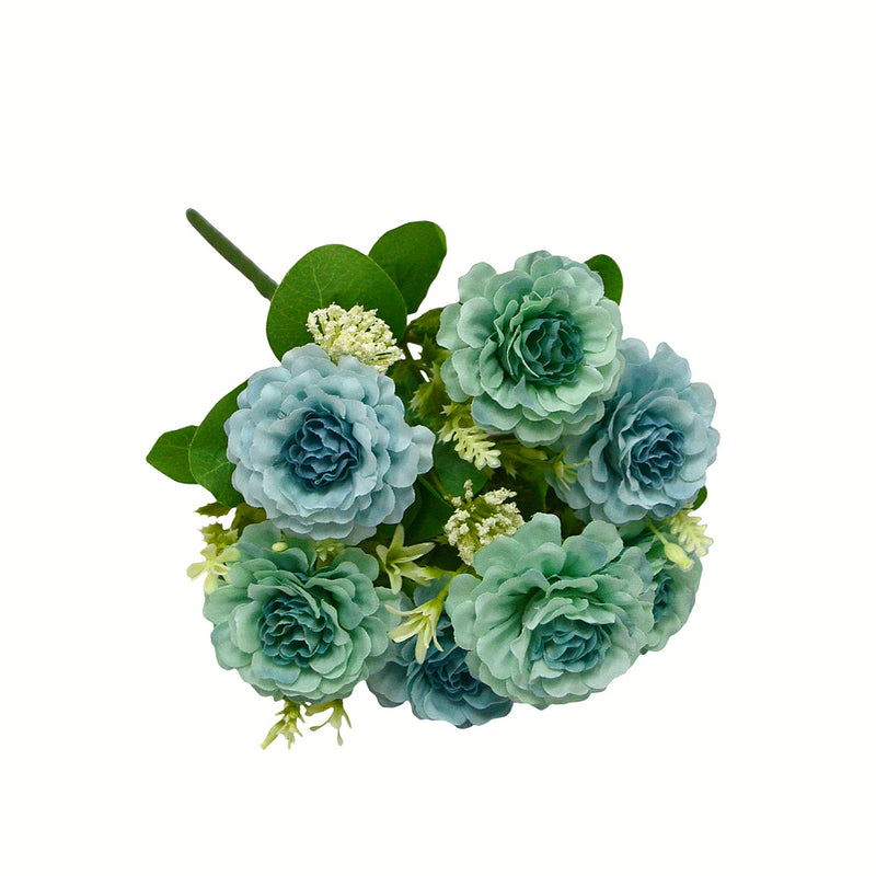 Artificial Peony Bouquet, 13" Tall, 7 Blooms, Wedding & Home Decor, Allergy & Pet Safe