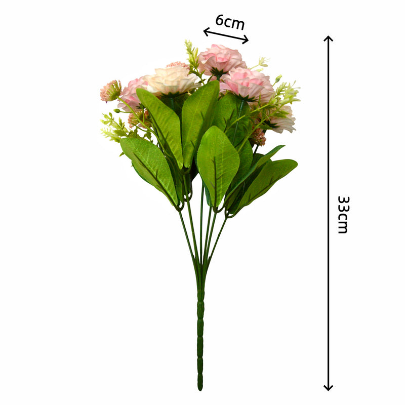 Artificial Peony Bouquet, 13" Tall, 7 Blooms, Wedding & Home Decor, Allergy & Pet Safe