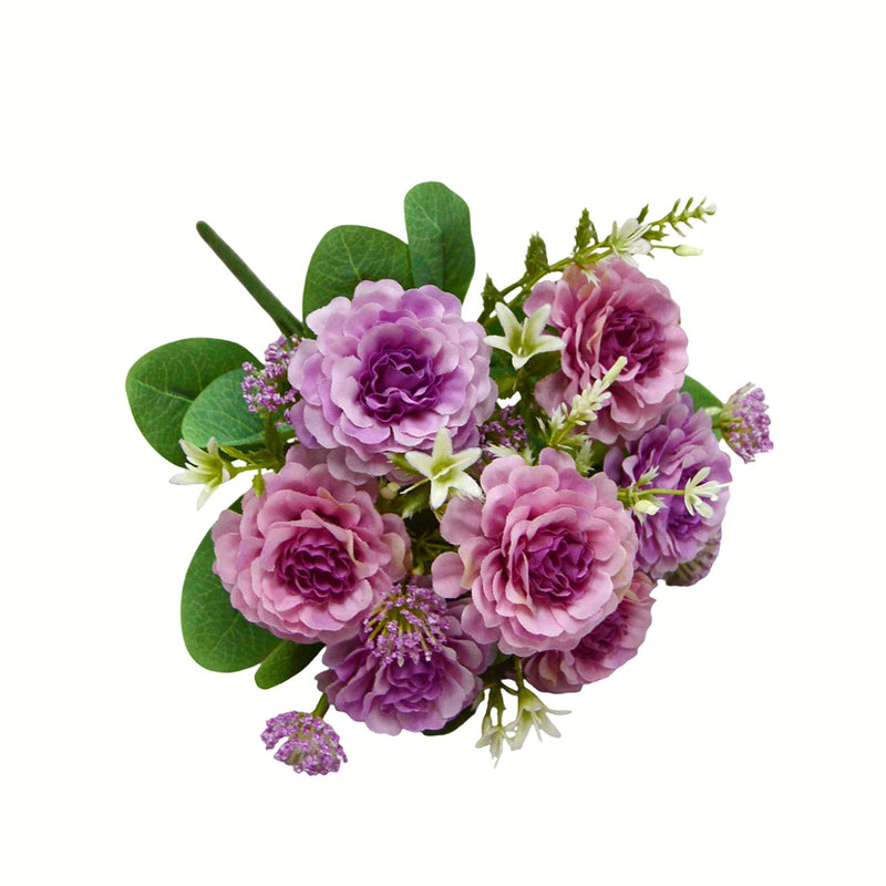 Artificial Peony Bouquet, 13" Tall, 7 Blooms, Wedding & Home Decor, Allergy & Pet Safe