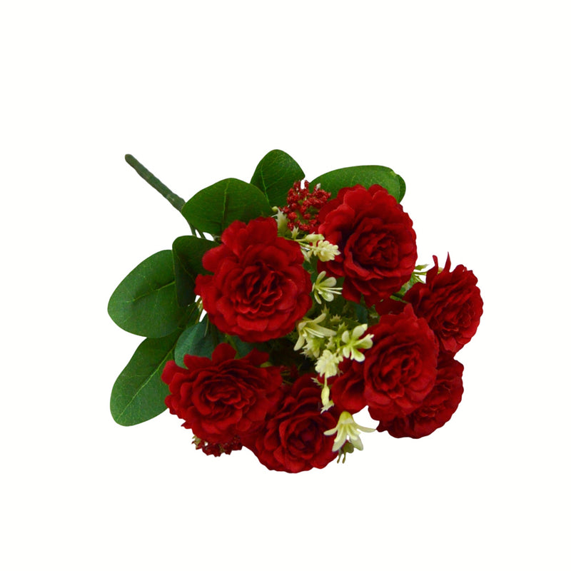 Artificial Peony Bouquet, 13" Tall, 7 Blooms, Wedding & Home Decor, Allergy & Pet Safe