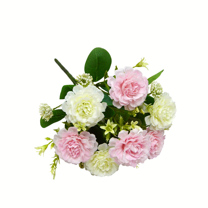 Artificial Peony Bouquet, 13" Tall, 7 Blooms, Wedding & Home Decor, Allergy & Pet Safe