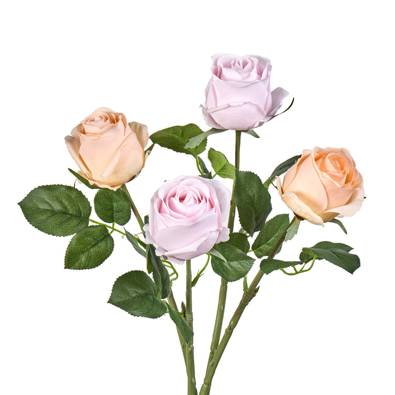 Artificial Rose Stem, 17" Tall, Single Bloom, Perfect for Weddings, Home Decor, and DIY Arrangements