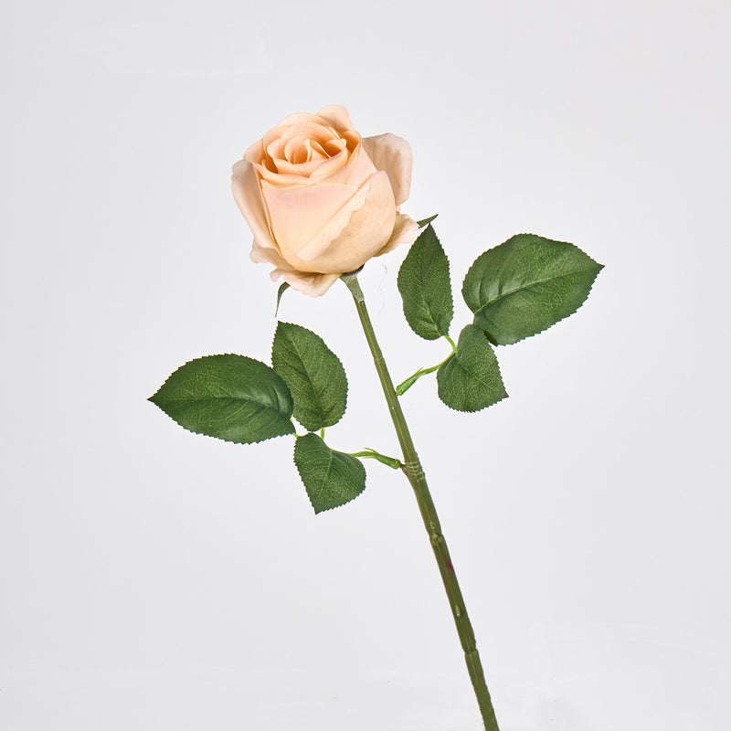 Artificial Rose Stem, 17" Tall, Single Bloom, Perfect for Weddings, Home Decor, and DIY Arrangements