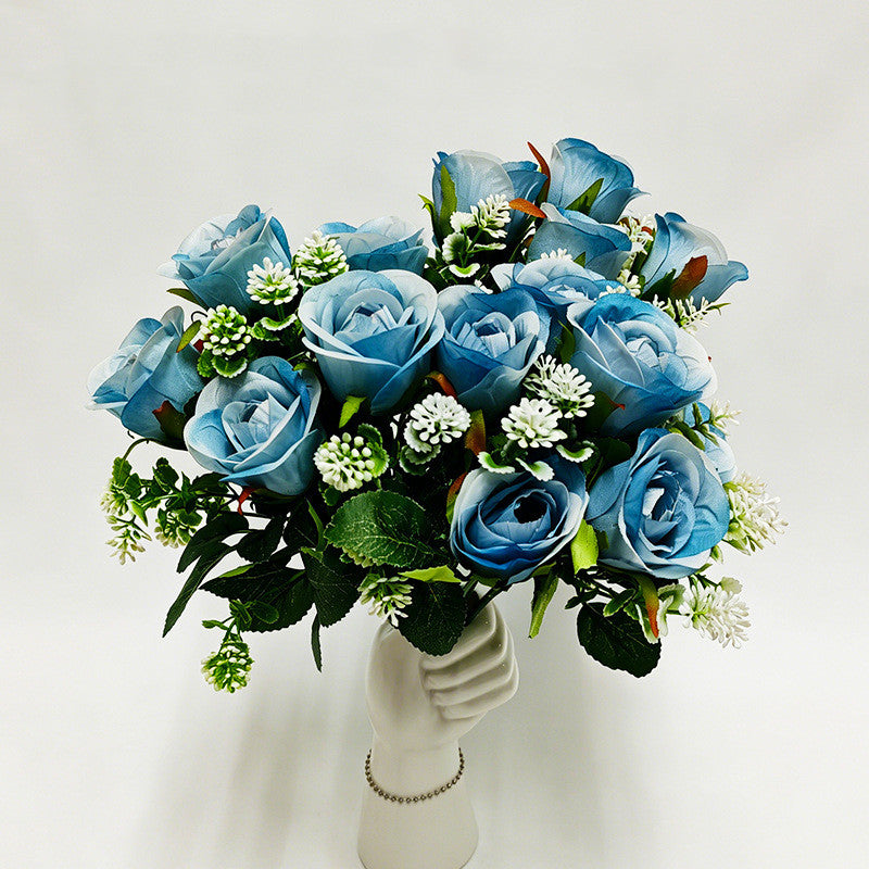 Artificial Rose Bush, 6-Bloom Xishi Rose Spray, 13" Floral Stems for Home Decor, Wedding Centerpieces & Commercial Displays