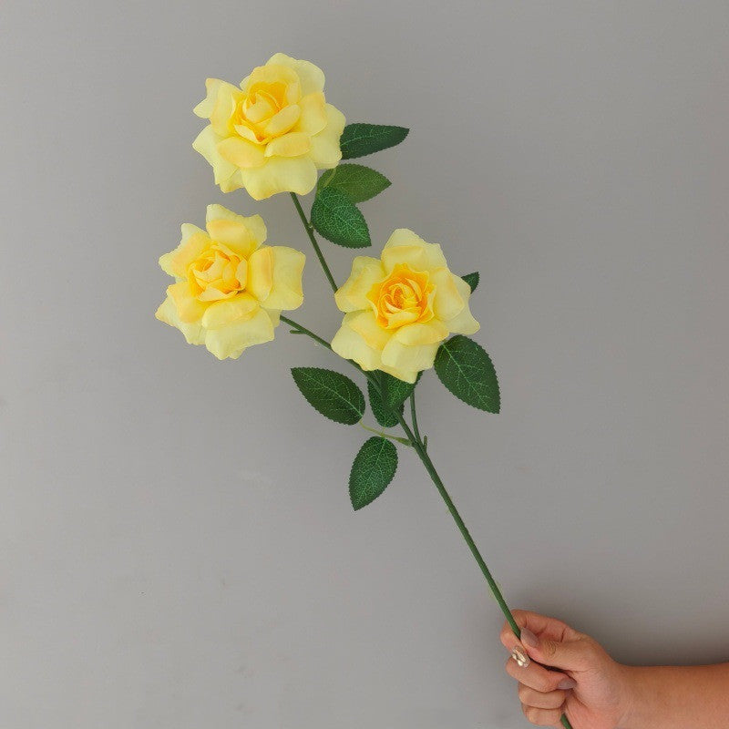 Artificial Peony Rose Bush with 3 Blooms, 24" Tall, Silk Wedding & Home Decor, Allergy & Pet Safe