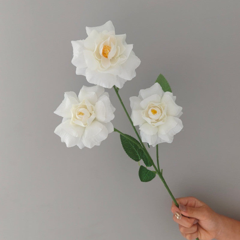 Artificial Peony Rose Bush with 3 Blooms, 24" Tall, Silk Wedding & Home Decor, Allergy & Pet Safe
