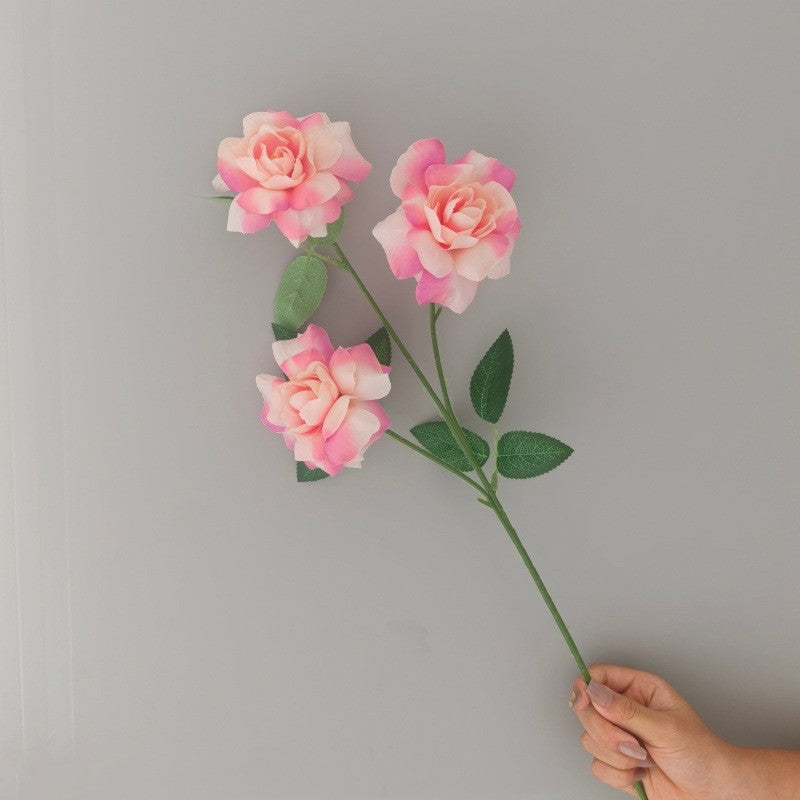 Artificial Peony Rose Bush with 3 Blooms, 24" Tall, Silk Wedding & Home Decor, Allergy & Pet Safe