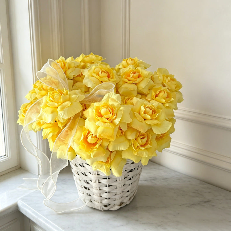 Artificial Peony Rose Bush with 3 Blooms, 24" Tall, Silk Wedding & Home Decor, Allergy & Pet Safe