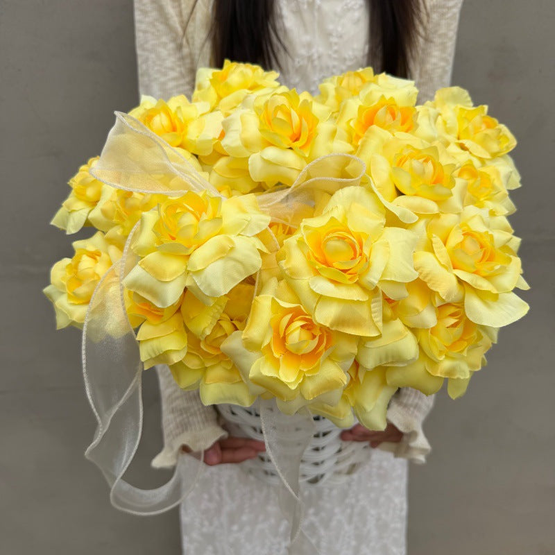Artificial Peony Rose Bush with 3 Blooms, 24" Tall, Silk Wedding & Home Decor, Allergy & Pet Safe
