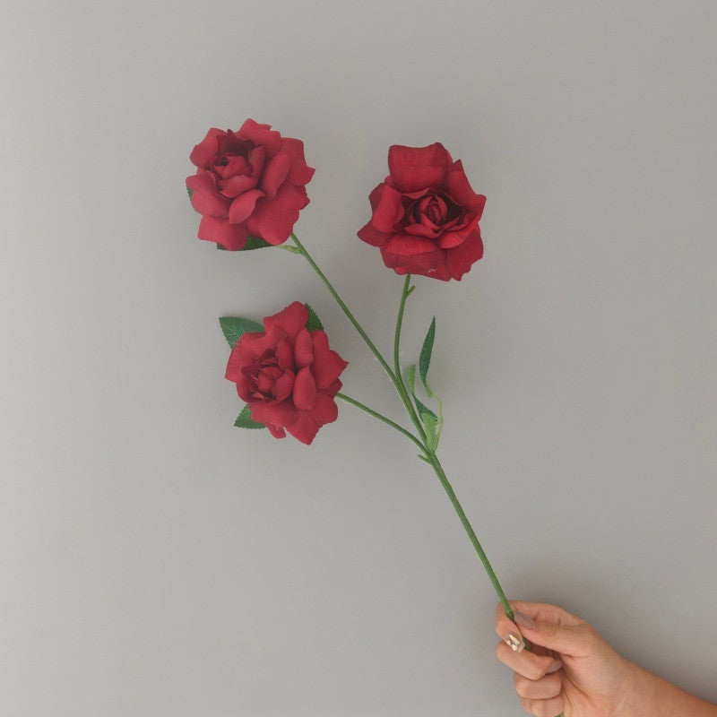 Artificial Peony Rose Bush with 3 Blooms, 24" Tall, Silk Wedding & Home Decor, Allergy & Pet Safe