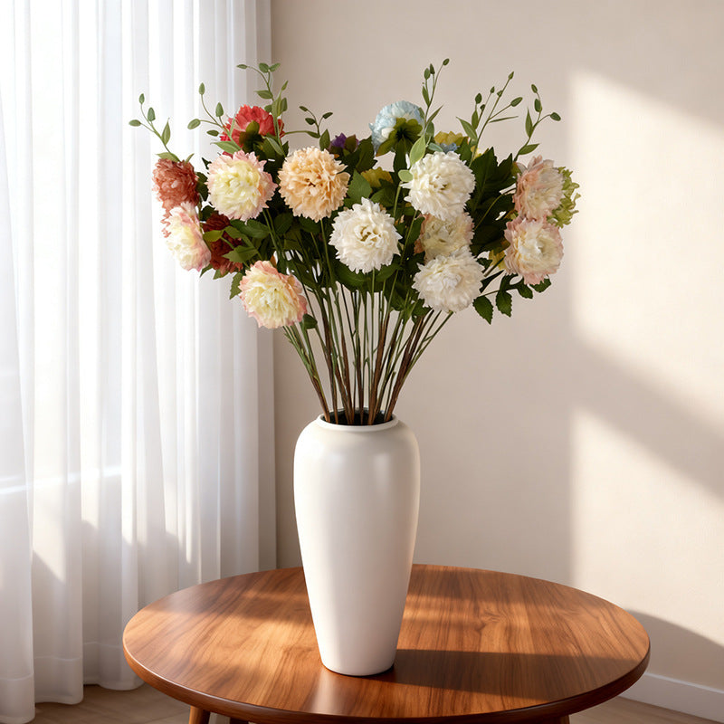 Moroccan Peony Artificial Flowers, 31" Tall, 3 Blooms, Silk Bush for Home Decor, Weddings, Events, DIY Arrangements
