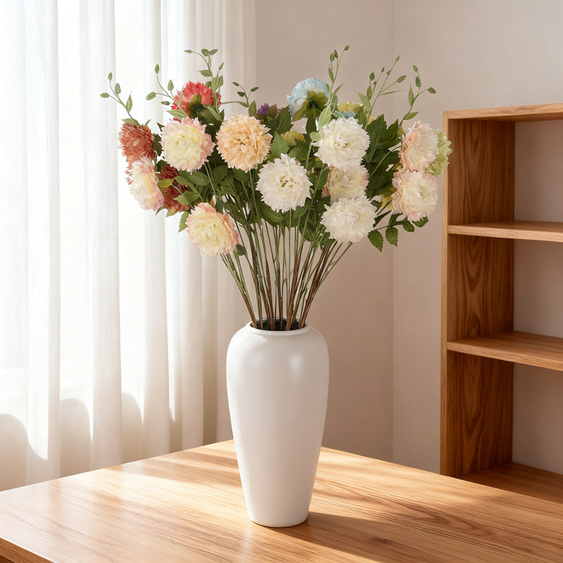 Moroccan Peony Artificial Flowers, 31" Tall, 3 Blooms, Silk Bush for Home Decor, Weddings, Events, DIY Arrangements
