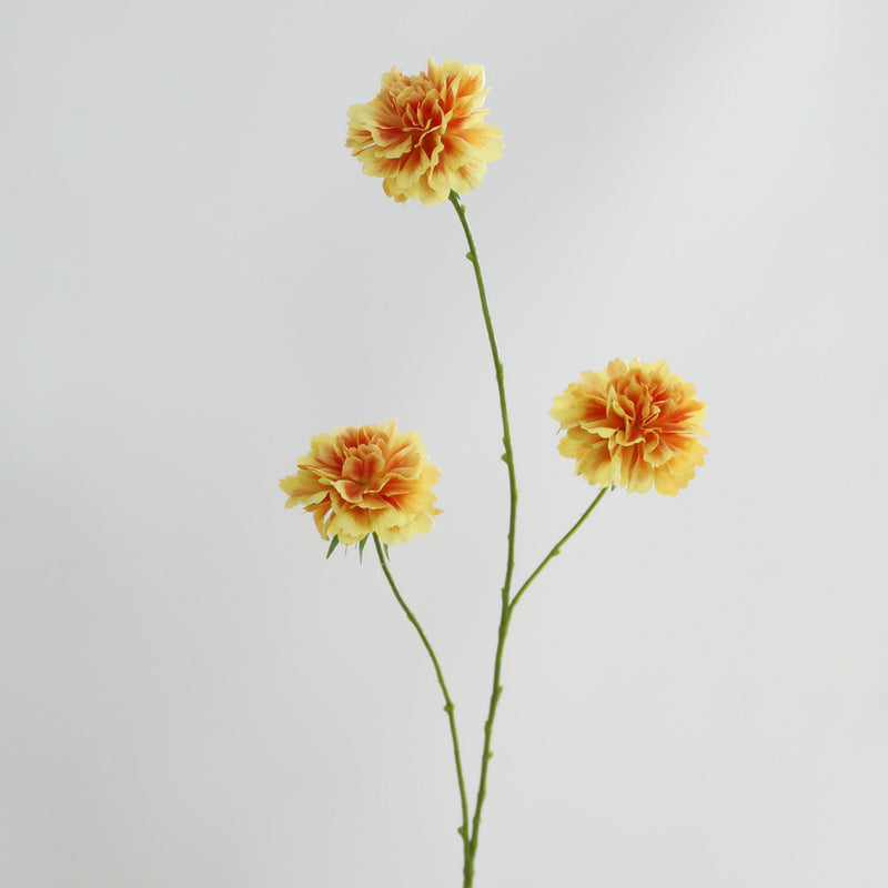 Artificial Scabiosa Silk Flowers, 3-Bloom Stem for Wedding Decor, Home Arrangements, 31" Tall, Allergy & Pet Safe, Zero Maintenance