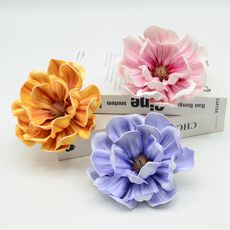 Artificial Magnolia Flower Heads, Loose Heads for DIY Wedding Decor, Bulk Pack, Allergy & Pet Safe, Indoor Use, 5" Diameter