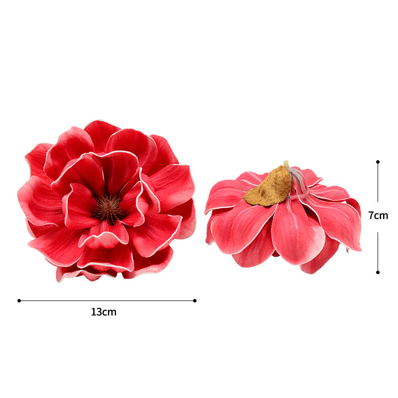 Artificial Magnolia Flower Heads, Loose Heads for DIY Wedding Decor, Bulk Pack, Allergy & Pet Safe, Indoor Use, 5" Diameter