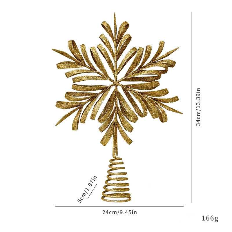 Christmas Tree Topper Star, Lighted 5-Point Star Decor for Holiday Tree, Winter Wedding & Party Decorations (6 Styles)