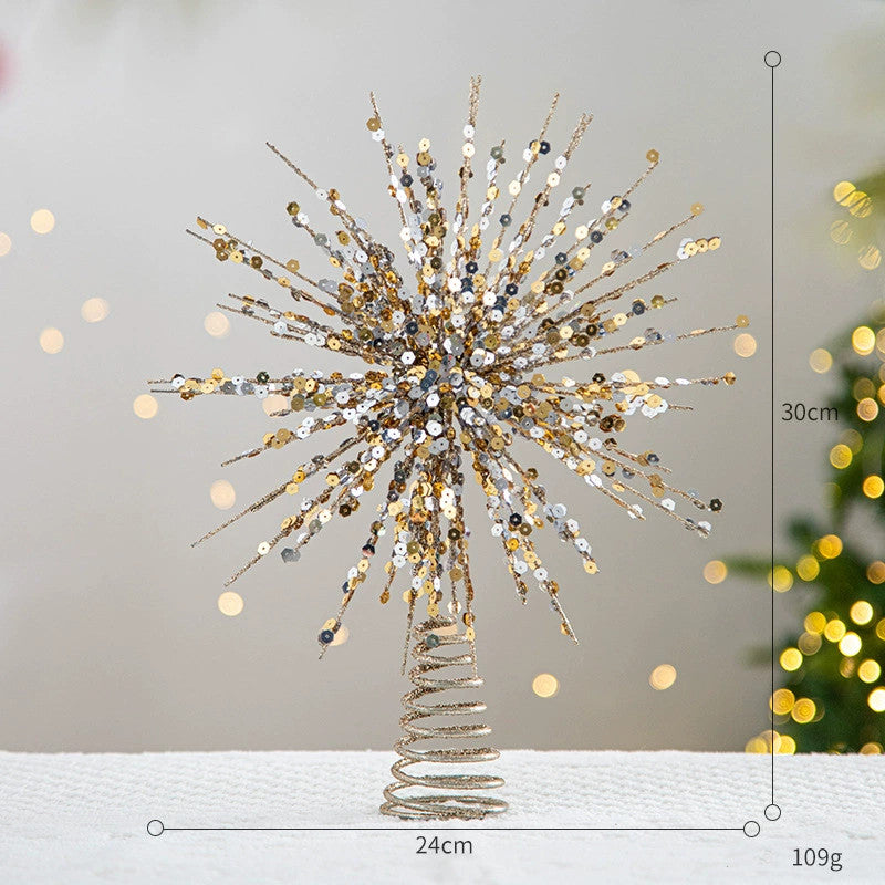 Christmas Tree Topper Star, Lighted 5-Point Star Decor for Holiday Tree, Winter Wedding & Party Decorations (6 Styles)