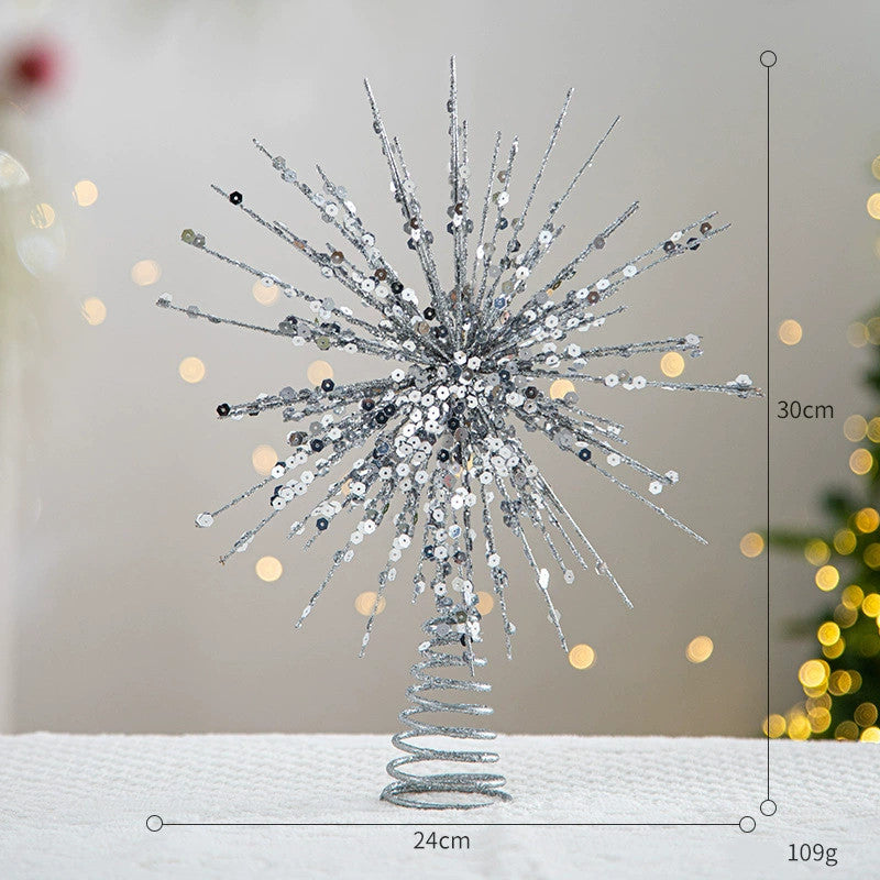 Christmas Tree Topper Star, Lighted 5-Point Star Decor for Holiday Tree, Winter Wedding & Party Decorations (6 Styles)