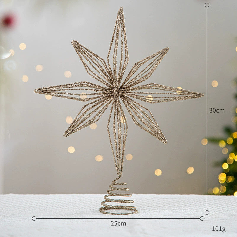 Christmas Tree Topper Star, Lighted 5-Point Star Decor for Holiday Tree, Winter Wedding & Party Decorations (6 Styles)