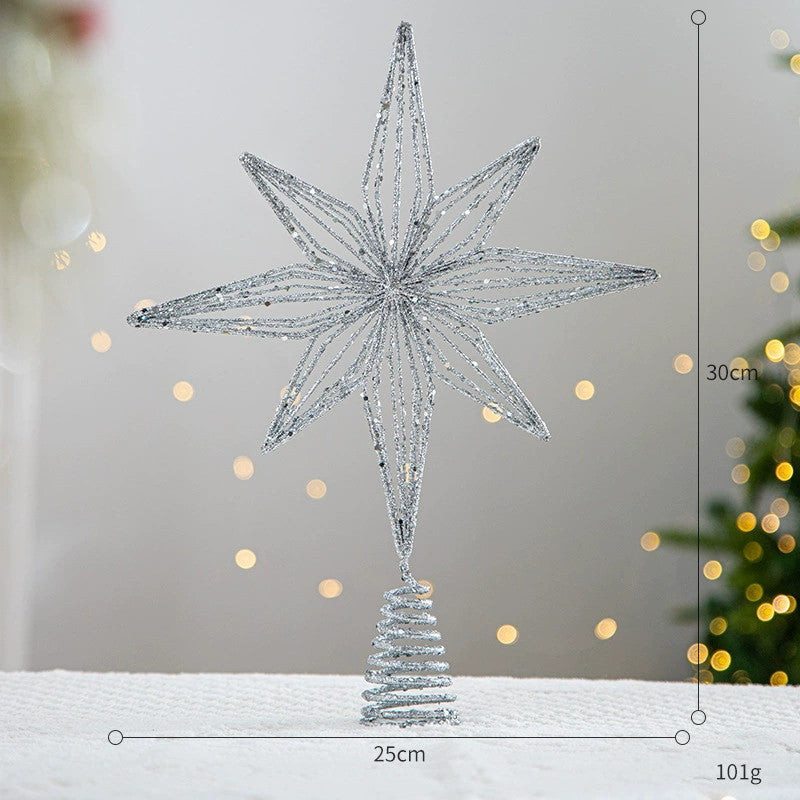 Christmas Tree Topper Star, Lighted 5-Point Star Decor for Holiday Tree, Winter Wedding & Party Decorations (6 Styles)
