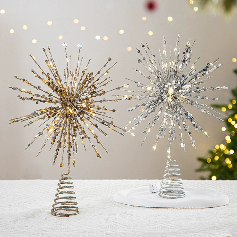 Christmas Tree Topper Star, Lighted 5-Point Star Decor for Holiday Tree, Winter Wedding & Party Decorations (6 Styles)