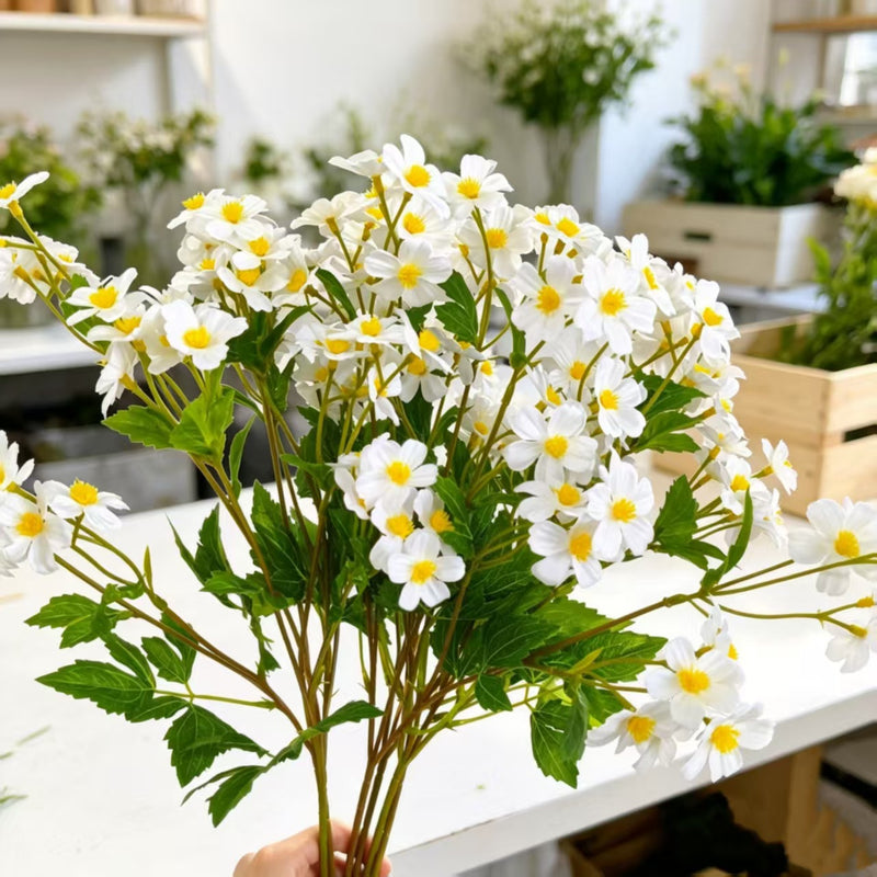 Artificial Chamomile Bush with 30 Blooms, 27" Tall, Silk Wedding Decor, DIY Floral Arrangements
