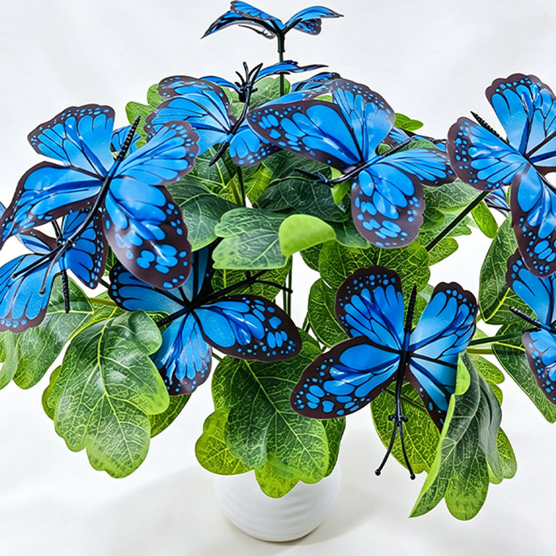 Artificial Butterfly Flower Stems, Light Luxury Style, 5-Pack, 11" Length, Perfect for Weddings, Home Decor & Events