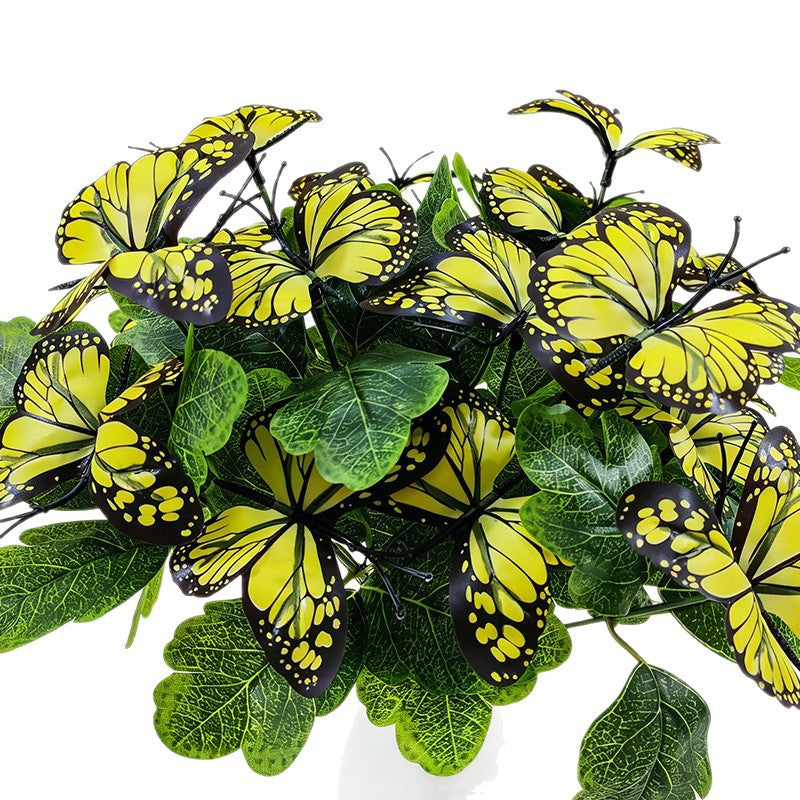 Artificial Butterfly Flower Stems, Light Luxury Style, 5-Pack, 11" Length, Perfect for Weddings, Home Decor & Events