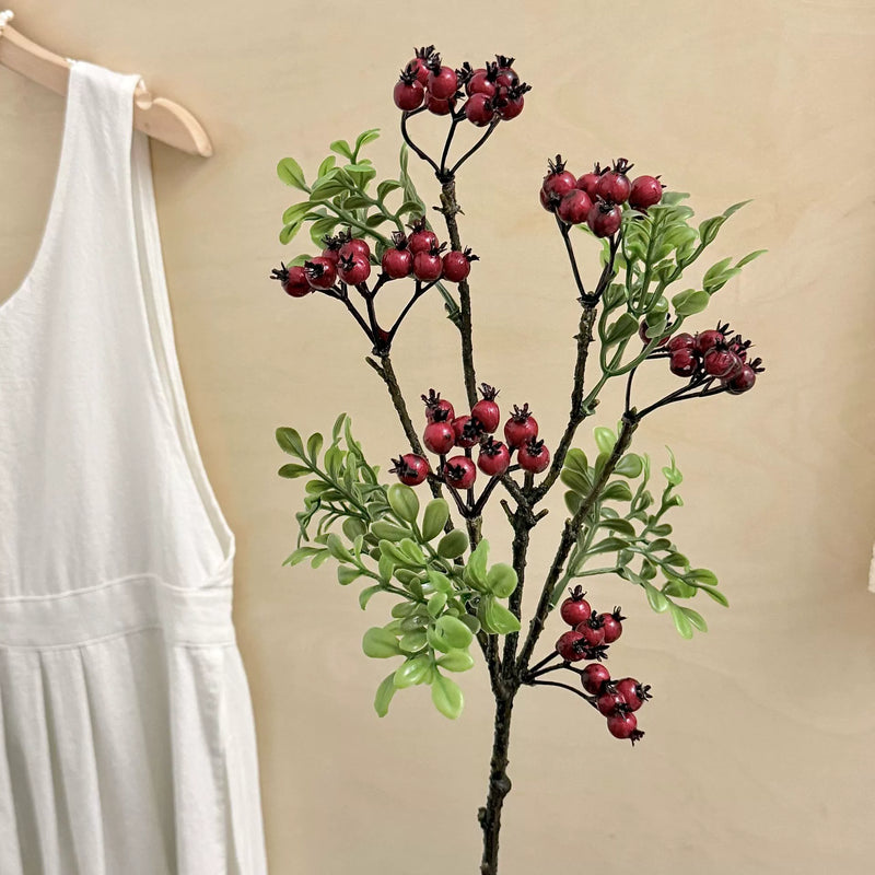 Artificial Blueberry Stem, 24" Single Stem Foam Berry Branch, Rustic Home Decor, Wedding & Event Styling, Indoor Display