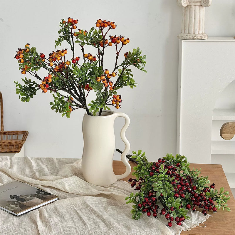 Artificial Blueberry Stem, 24" Single Stem Foam Berry Branch, Rustic Home Decor, Wedding & Event Styling, Indoor Display