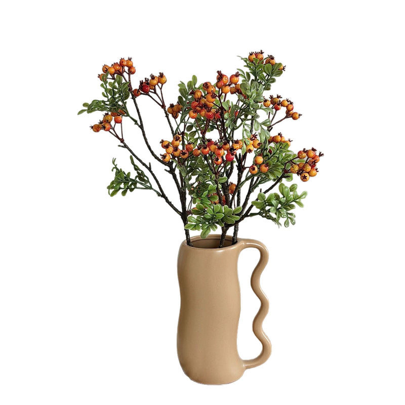 Artificial Blueberry Stem, 24" Single Stem Foam Berry Branch, Rustic Home Decor, Wedding & Event Styling, Indoor Display