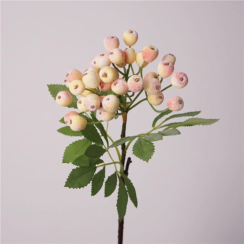 Artificial Blueberry Stem, Single Stem, 14" Height, Silk Material, Home Decor, Wedding, Seasonal Arrangements