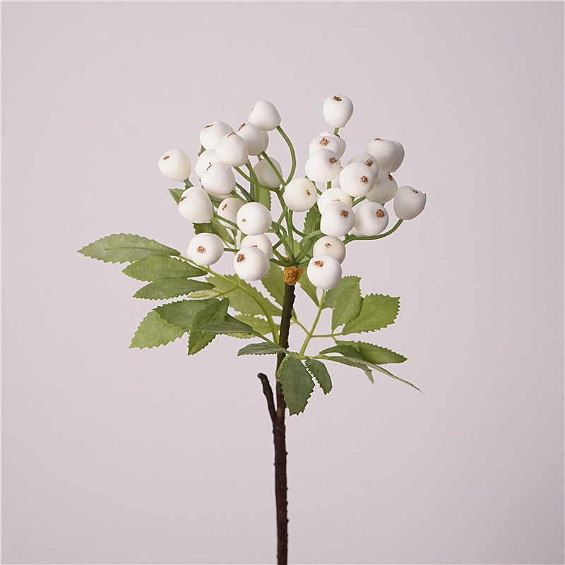 Artificial Blueberry Stem, Single Stem, 14" Height, Silk Material, Home Decor, Wedding, Seasonal Arrangements