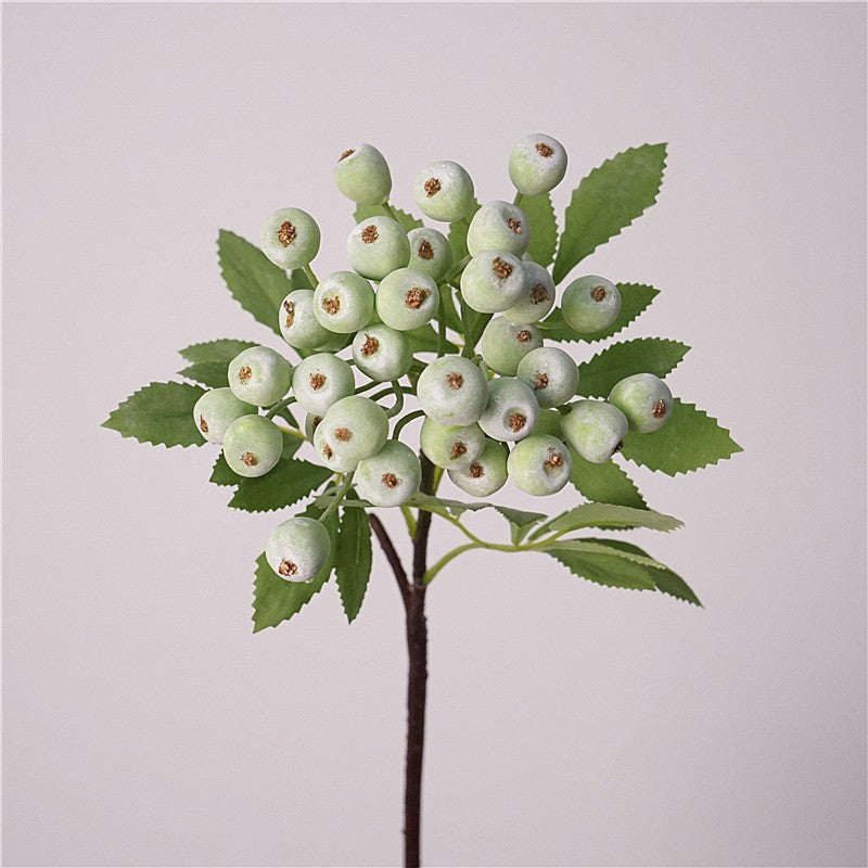 Artificial Blueberry Stem, Single Stem, 14" Height, Silk Material, Home Decor, Wedding, Seasonal Arrangements