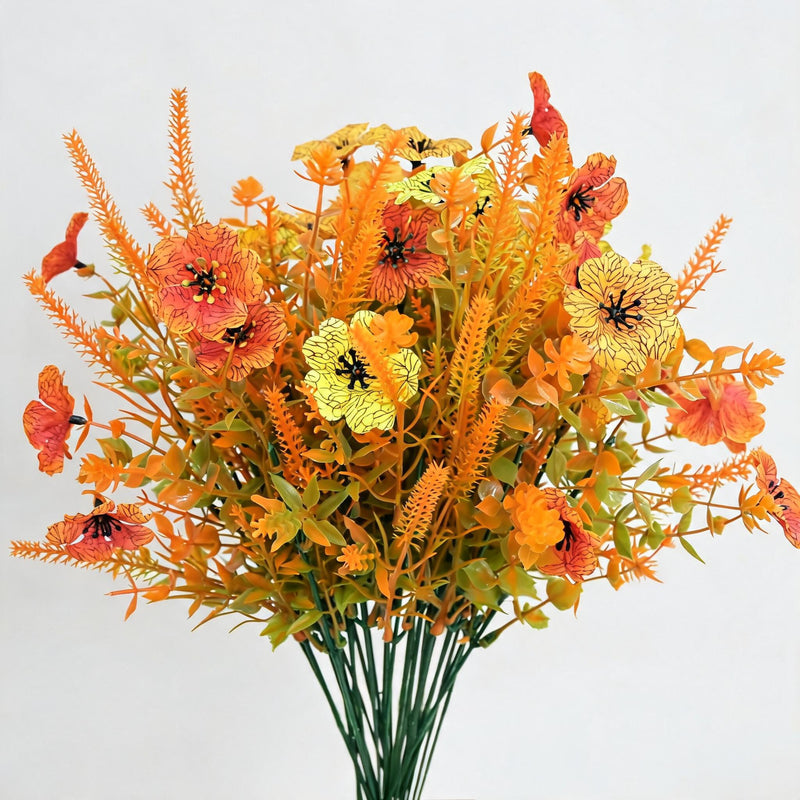 Artificial Eucalyptus Stems, Set of 10, 13" Tall, Realistic Plastic Fall Foliage for Home Decor, Weddings, and Seasonal Displays