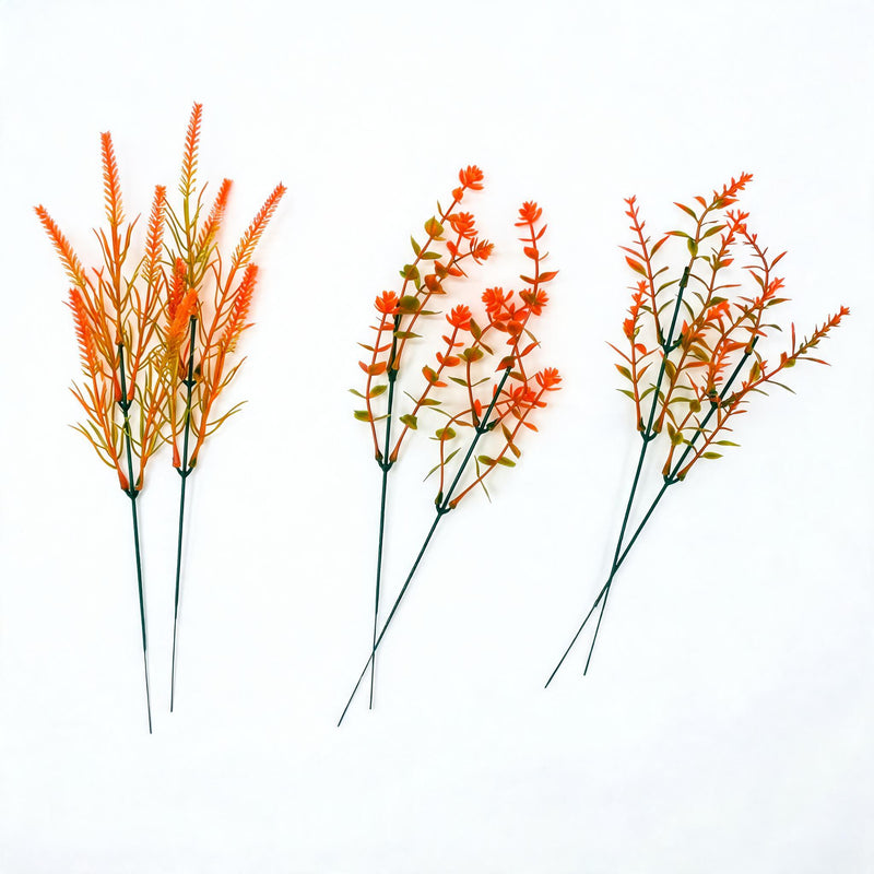 Artificial Eucalyptus Stems, Set of 10, 13" Tall, Realistic Plastic Fall Foliage for Home Decor, Weddings, and Seasonal Displays