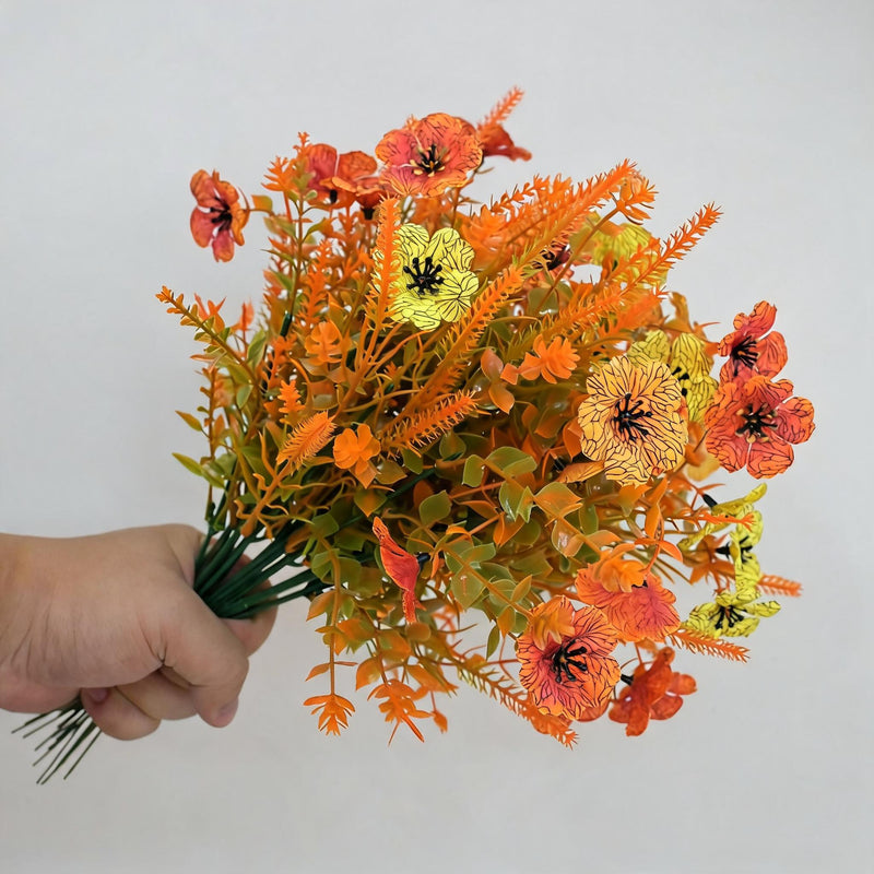 Artificial Eucalyptus Stems, Set of 10, 13" Tall, Realistic Plastic Fall Foliage for Home Decor, Weddings, and Seasonal Displays