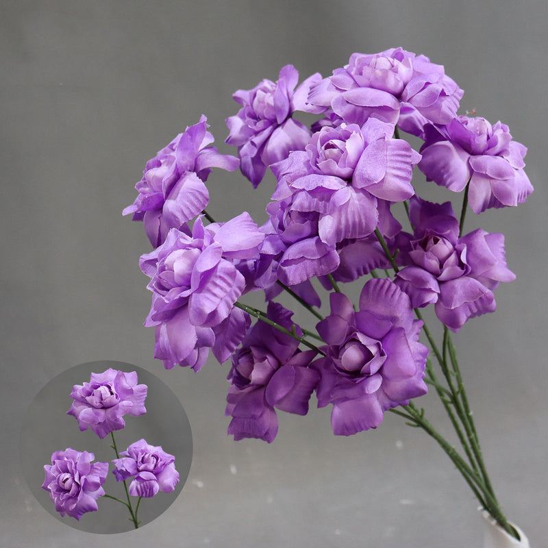 Artificial Flower Fairy's Kiss Bush, 24" Tall, Silk Wedding Aisle Decoration, 3 Blooms, Indoor Use